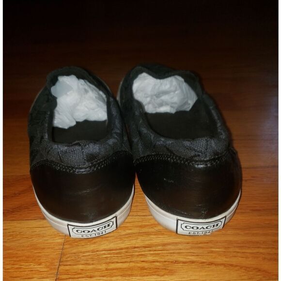 Coach Jaquard Alegra Black Slip-On Flats - Picture 4 of 7